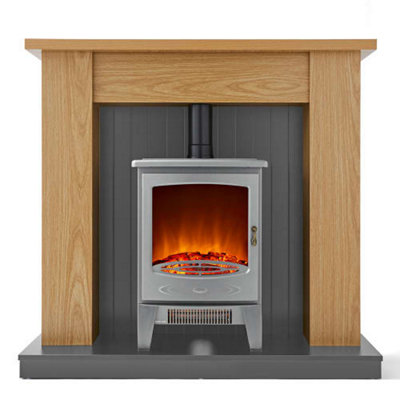 Cambridge 1.85KW Fireplace Stove - 2 heat settings & adjustable thermostat