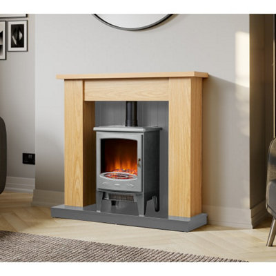 Cambridge 1.85KW Fireplace Stove - 2 heat settings & adjustable thermostat - 7
