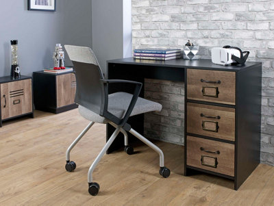 Dark wood deals computer desk