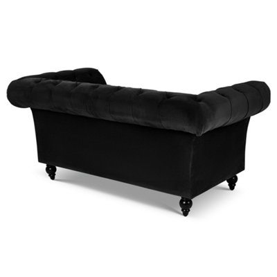 Cambridge Chesterfield 2 & 3 Seater Sofa Set - Velvet Black