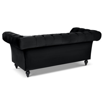 Cambridge Chesterfield 2 & 3 Seater Sofa Set - Velvet Black