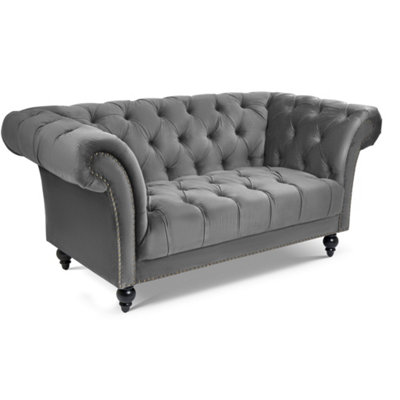 Cambridge Chesterfield 2 & 3 Seater Sofa Set - Velvet Grey