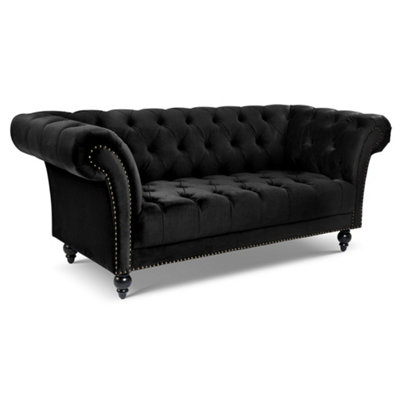 Cambridge Chesterfield 3 Seater Sofa - Velvet Black