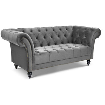 Cambridge Chesterfield 3 Seater Sofa - Velvet Grey