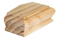 Cambridge Half Pyramid Newel Post Cap Clear Pine to fit 90mm Post (W) 120mm x (L) 58mm x (H) 50mm