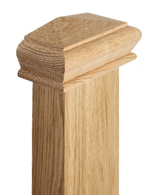 Cambridge Half Pyramid Newel Post Cap Oak to fit 82mm Post (W) 110mm x (L) 52mm x (H) 50mm