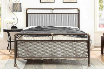 Industrial metal deals bed frame