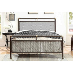 Cambridge Industrial Style Metal Bed Frame Double 4ft6