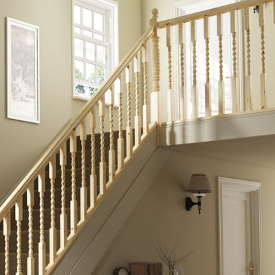 Cambridge Pine 41mm Rope Twist Stair Spindle Trade Box 16 (H)900mm x (W ...