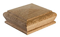 Cambridge Pyramid Newel Post Cap Oak to fit 90mm Post (W) 120mm x (L) 120mm x (H) 50mm