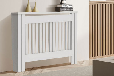 Cambridge Radiator Cover Vertical slats - White - 4