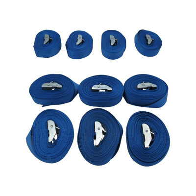 Cambuckle Tie Down Straps 25MM 450KG 5M x10 (Lashing Cargo Straps Secure Hold Cam)