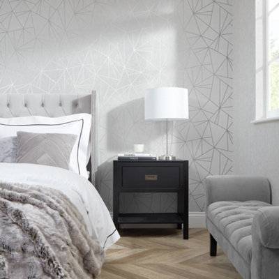 Zara Shimmer Metallic Wallpaper in Soft Grey and Silver – I Love Wallpaper