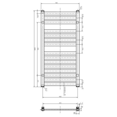 Camden Brown Heated Towel Rail - 1000x500mm