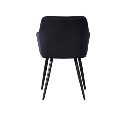 Camden Cosmo Black LUX Dining Set with 4 Black Velvet Chairs