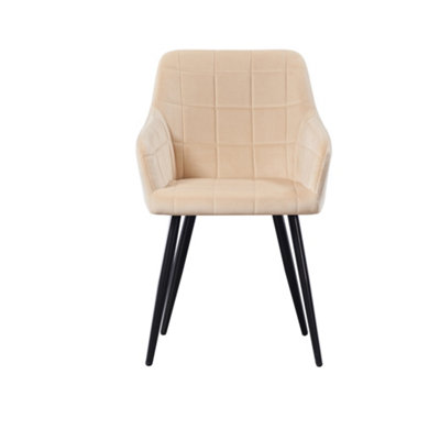 Camden Cosmo Brown LUX Dining Set with 4 Cream Velvet Chairs