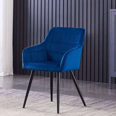 Camden Cosmo Brown LUX Dining Set with 4 Royal Blue Velvet Chairs