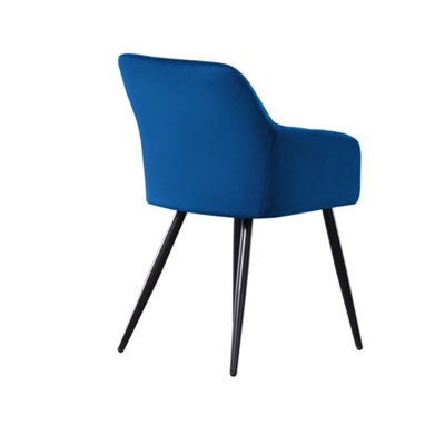 Camden Cosmo Brown LUX Dining Set with 4 Royal Blue Velvet Chairs