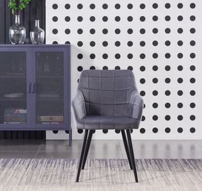 Camden Cosmo LUX Dining Set, a Table and Chairs Set of 4, Black/Dark Grey