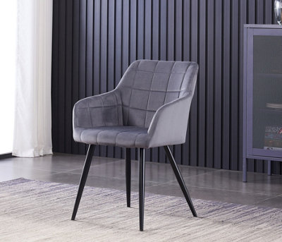 Camden Cosmo LUX Dining Set, a Table and Chairs Set of 4, Black/Dark Grey