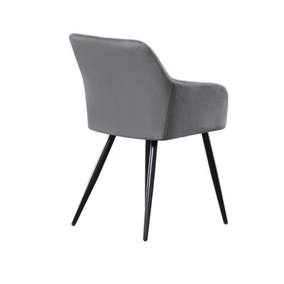 Camden Cosmo LUX Dining Set, a Table and Chairs Set of 4, Black/Dark Grey