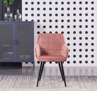 Camden Cosmo LUX Dining Set, a Table and Chairs Set of 4, Black/Pink
