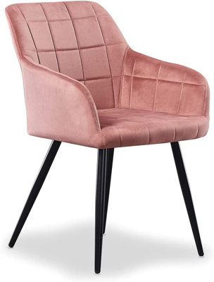 Camden Cosmo LUX Dining Set, a Table and Chairs Set of 4, Black/Pink