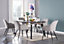 Camden Cosmo LUX Dining Set, a Table and Chairs Set of 6, Black/Light Grey