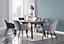Camden Cosmo LUX Dining Set, a Table and Chairs Set of 6, Walnut/Dark Grey