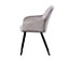 Camden Modern Velvet Upholstered Dining Chair for Kitchen Dining Room Living Room Lounge, Metal Legs, Single, Light Grey