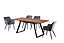 Camden Toga LUX Dining Set, a Table and Chairs Set of 4, Oak/Dark Grey