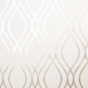 Camden Wave Wallpaper In Neutral And Gold