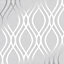 Camden Wave Wallpaper In Soft Grey And Silver