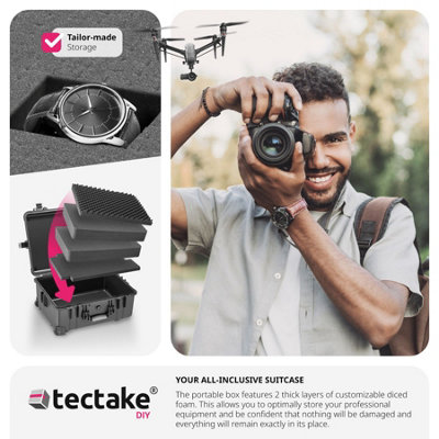 Camera Case hard shell, foam inserts, waterproof, telescopic - Main Image