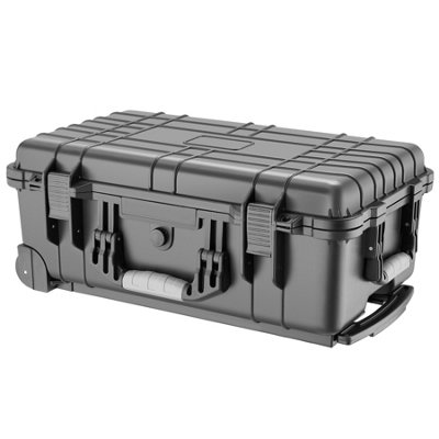 Camera Case - hard shell, foam inserts, waterproof, telescopic handle M - black