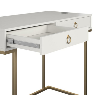 Camila Writing Desk Graphite Grey / Golden