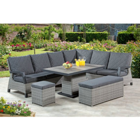 Camilla Corner Lounge/Dining Set with Height Adjustable Table