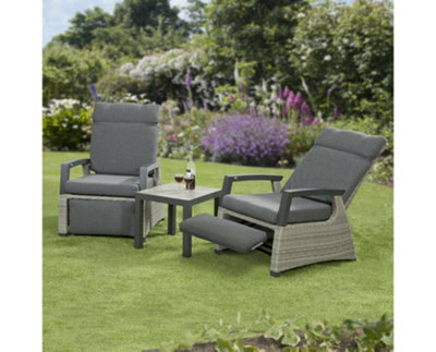 Luxury rattan deals reclining garden chairs