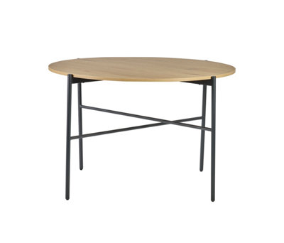 Camille Dining Table - Oak top Black Leg