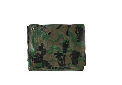 Camo Camouflage Tarpaulin Heavy Duty Waterproof Cover Tarp Sheet 4m x 4m - 6