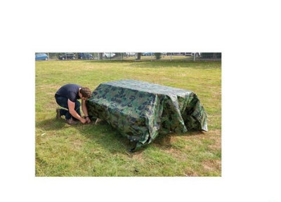 Camo Camouflage Tarpaulin Heavy Duty Waterproof Cover Tarp Sheet 8m x 10m - 4