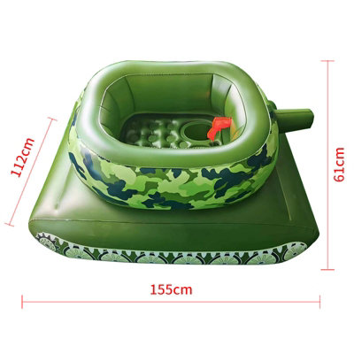 Camouflage Adult Inflatable Tank Swimming Ring Water Toy Car