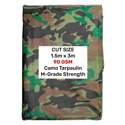 Camouflage M-Grade Tarpaulin 1.5m x 3m