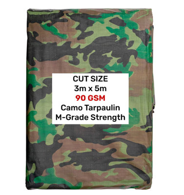 Camouflage M-Grade Tarpaulin 3m x 5m