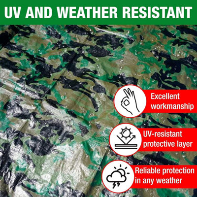 Camouflage Tarpaulin  Multi-Use Tarp Sheet for Camping - 3