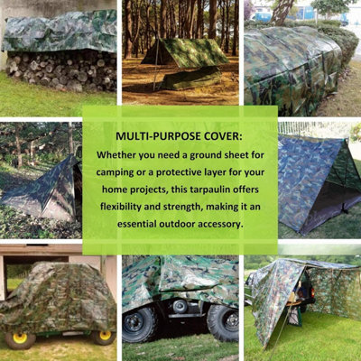 Camouflage Tarpaulin  Multi-Use Tarp Sheet for Camping