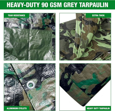 Camouflage Tarpaulin  Multi-Use Tarp Sheet for Camping - 5