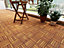 Camp 20 Acacia Hardwood Decking Tiles 30x30cm 10 Tiles per Pack  Hardwax oilded Golden Teak