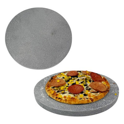 Camp&Fire Round Pizza Baking Stone (30cm), Natural Volcanic Lava Stone ...