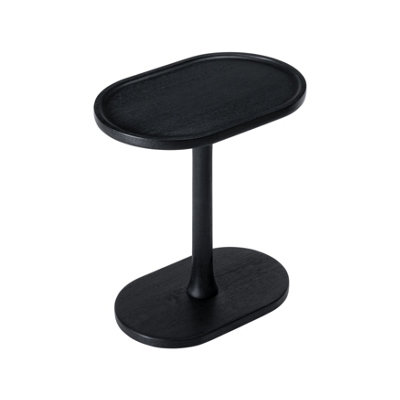 Campbell C Shape Side Table Solid Wood Side Table Living Room Sofa Side Table Bedside Table Black End Table